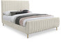 Zara Velvet Full Bed (3 Boxes) Cream - ZaraCream-F