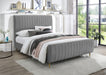 Zara Velvet Full Bed (3 Boxes) Grey - ZaraGrey-F