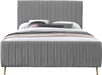 Zara Velvet Full Bed (3 Boxes) Grey - ZaraGrey-F