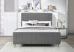 Zara Velvet Full Bed (3 Boxes) Grey - ZaraGrey-F