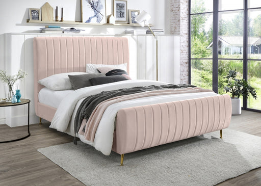 Zara Velvet Full Bed (3 Boxes) Pink - ZaraPink-F