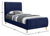 Zara Velvet Twin Bed (3 Boxes) Blue - ZaraNavy-T