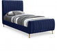 Zara Velvet Twin Bed (3 Boxes) Blue - ZaraNavy-T