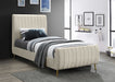 Zara Velvet Twin Bed (3 Boxes) Cream - ZaraCream-T