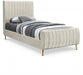 Zara Velvet Twin Bed (3 Boxes) Cream - ZaraCream-T