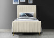 Zara Velvet Twin Bed (3 Boxes) Cream - ZaraCream-T