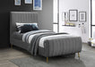 Zara Velvet Twin Bed (3 Boxes) Grey - ZaraGrey-T