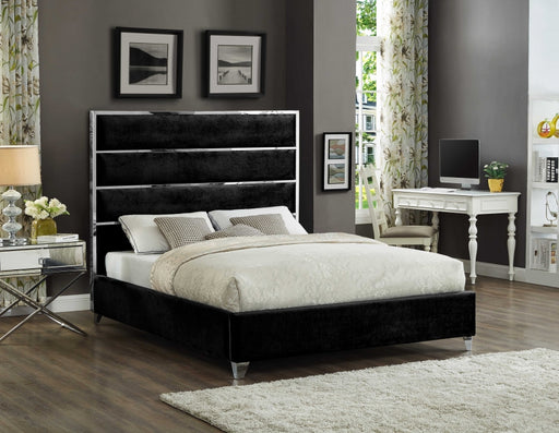 Zuma Velvet Full Bed Black - ZumaBlack-F