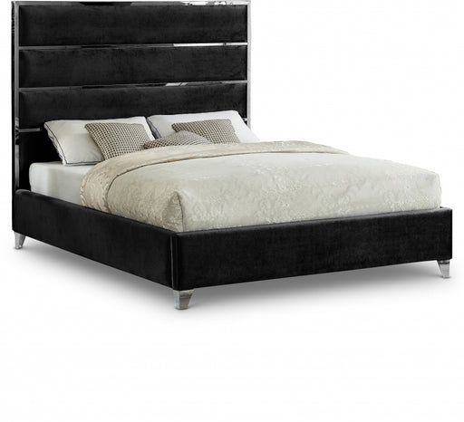 Zuma Velvet Full Bed Black - ZumaBlack-F