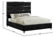 Zuma Velvet Full Bed Black - ZumaBlack-F