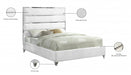 Zuma Velvet Full Bed White - ZumaWhite-F