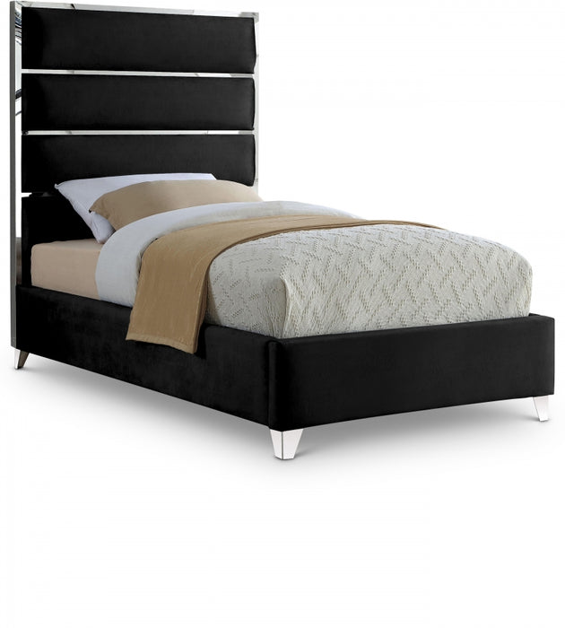 Zuma Velvet Twin Bed Black - ZumaBlack-T