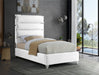 Zuma Velvet Twin Bed White - ZumaWhite-T