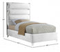 Zuma Velvet Twin Bed White - ZumaWhite-T